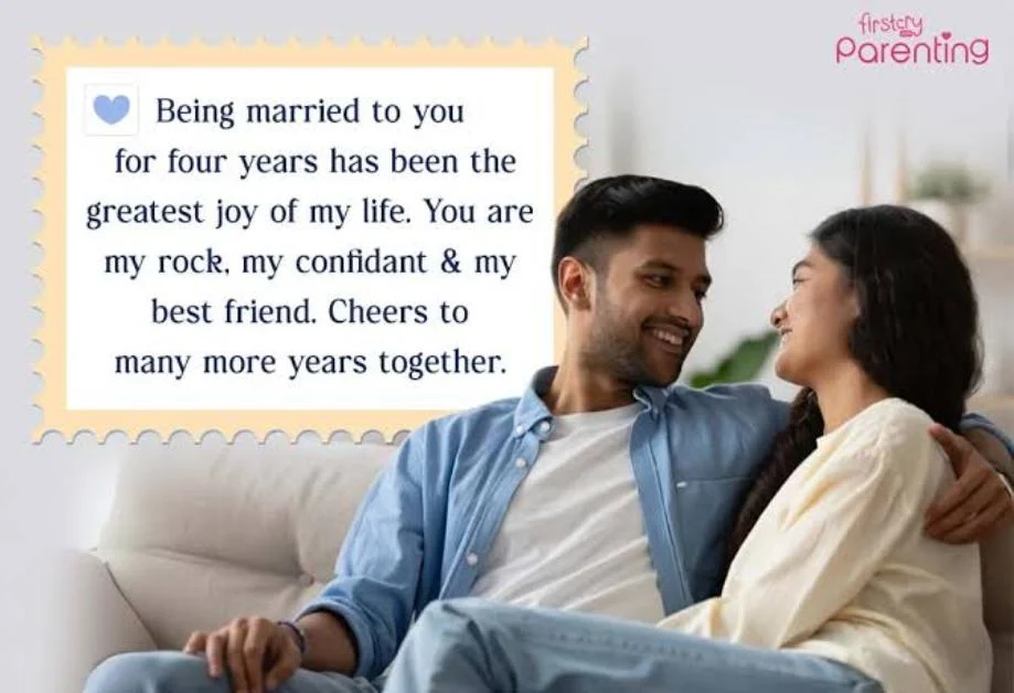 Romantic 4th Wedding Anniversary Wishes for Husband