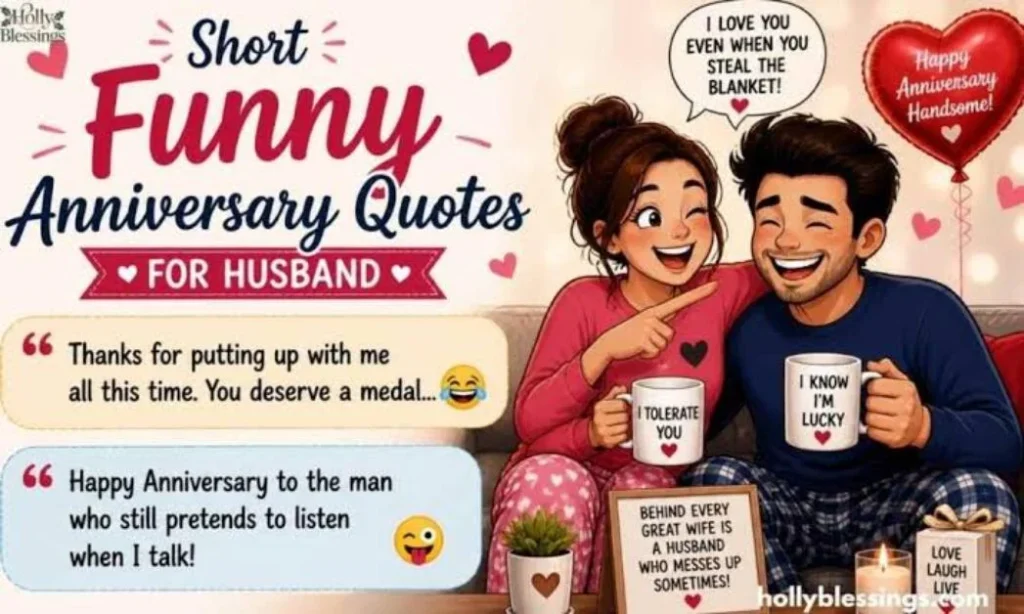 Short Funny Anniversary Wishes for Husband