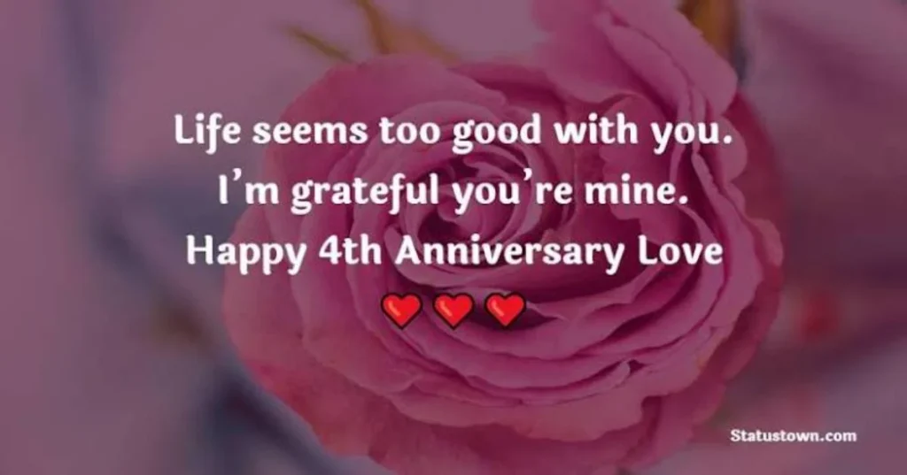 Sweet 4th Wedding Anniversary Messages for Husband