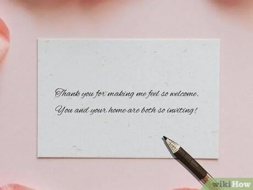 Thank You for Your Hospitality After Staying at Someone's Home