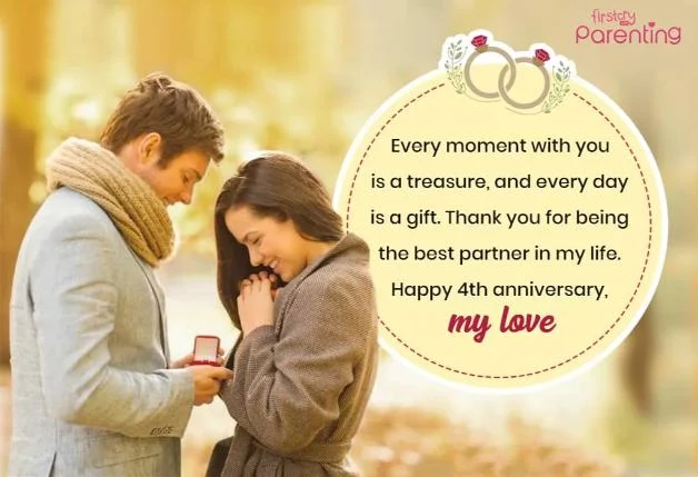 4th Wedding Anniversary Wishes for Husband